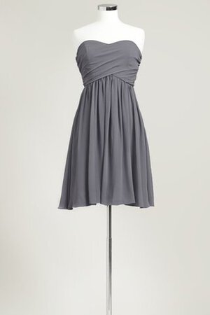 Robe demoiselle d'honneur courte plissé col en forme de cœur avec chiffon ruché - Photo 9