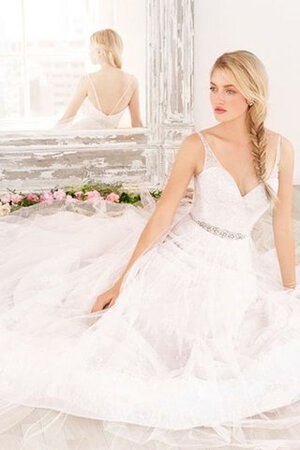 Abito da Sposa sexy in Tulle A-Line a riva Naturale decorato - Foto 2