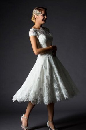 Robe de mariée plissé delicat moderne appliques au niveau de cou - Photo 2