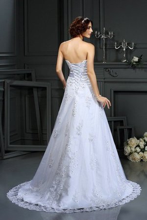 Robe de mariée longue classique avec sans manches de traîne moyenne cordon - Photo 2