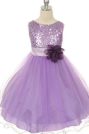 Robe de cortège enfant eclaté manche nulle avec fleurs a-ligne - Photo 2