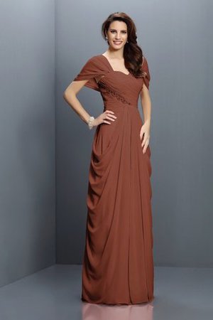 Robe demoiselle d'honneur plissage de col en cœur avec fronce a-ligne avec chiffon - Photo 7