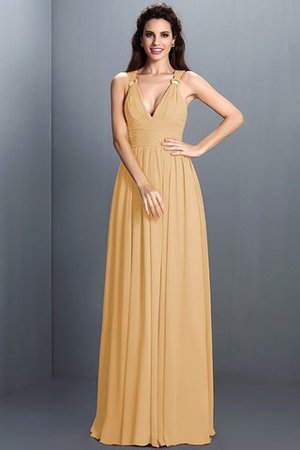 Robe demoiselle d'honneur plissage sexy de princesse avec zip en chiffon - Photo 15