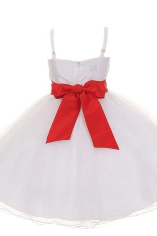 Robe de cortège enfant avec fleurs a-ligne manche nulle ruché - Photo 2