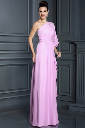 Robe demoiselle d'honneur longue en chiffon jusqu'au sol gaine en 3/4 manche - Photo 22