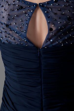 Chiffon Bateau gerüschtes Perlenbesetztes bodenlanges luxus Abendkleid - Bild 6