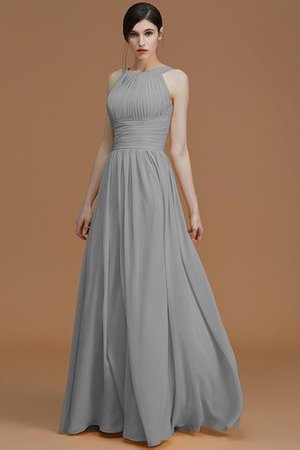 Robe demoiselle d'honneur avec zip a-ligne de princesse en chiffon manche nulle - Photo 33