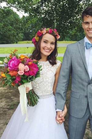 Vestido de Novia de Emocionante de Sala de Sin mangas de Hasta el suelo - Foto 3