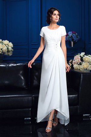 Prinzessin Normale Taille Rocklänge-asymmetrisches Wadenlanges Brautmutterkleid aus Chiffon - Bild 3