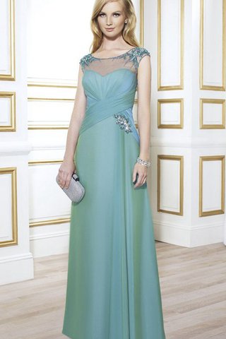 Robe de bal formelle en chiffon avec perle avec zip col u profond - Photo 1