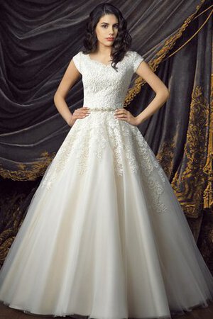 Abito da Sposa Vintage Ball Gown con Piega in pizzo Principessa con Fusciacca - Foto 1