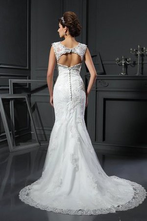 Abito da Sposa Elegante Cerniera Cuore Senza Maniche con Perline - Foto 4