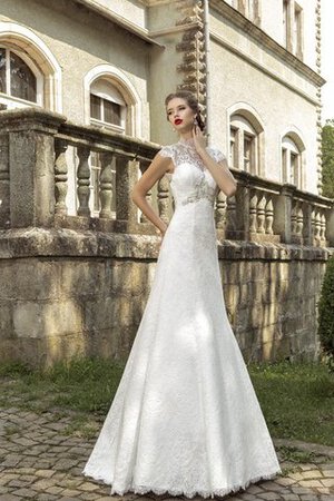 Abito da Sposa Schiena Nuda Vintage Naturale con Applique Cappellino Tubino - Foto 1