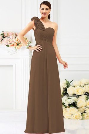 Robe demoiselle d'honneur avec sans manches en chiffon avec zip ligne a jusqu'au sol - Photo 3