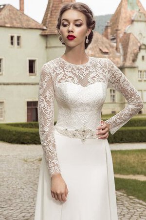 Abito da Sposa originale in Chiffon Tubino con Perline Buco Della Serratura Schiena decorato - Foto 2