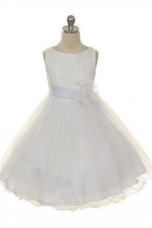 Robe de cortège enfant naturel avec fleurs jusqu'au sol de mode de bal en organza - Photo 6