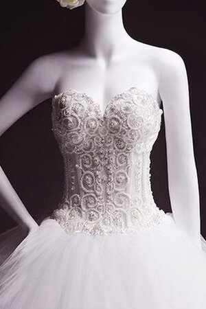 Abito da Sposa in Organza con Perline in Paillette A Terra in pizzo Con Giacca - Foto 5