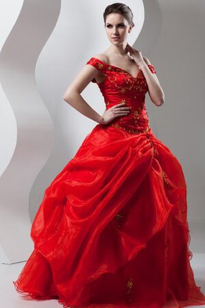 Perlenbesetztes schulterfrei pick up Duchesse-Linie gesticktes Quinceanera Kleid - Bild 7