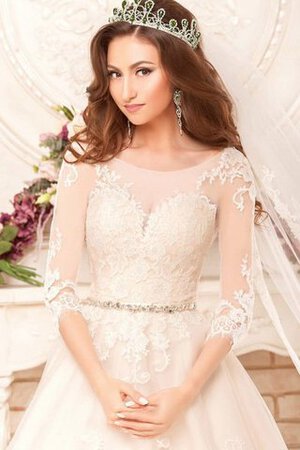 Abito da Sposa Elegante originale A-Line Lungo con Perline con Applique - Foto 3