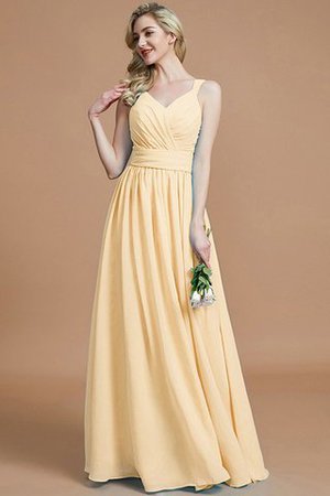 Robe demoiselle d'honneur naturel avec chiffon ligne a v encolure - Photo 12