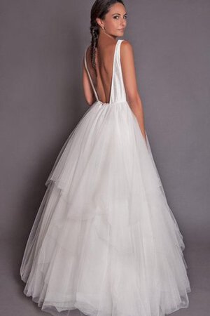 Abito da Sposa Senza Maniche sexy con Seghettato A Terra A-Line in Tulle - Foto 1