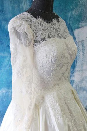 Abito da Sposa con Increspature in Raso conservatore A-Line Elegante in Pizzo - Foto 3