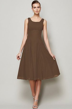 Robe demoiselle d'honneur plissé naturel avec sans manches ligne a avec chiffon - Photo 3