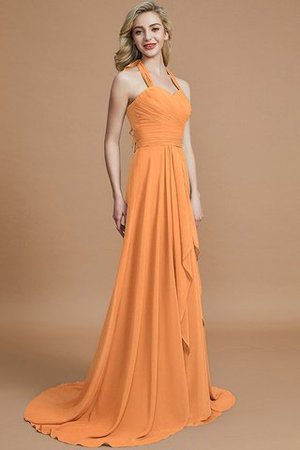 Robe demoiselle d'honneur naturel de dos nu de princesse en chiffon a-ligne - Photo 25