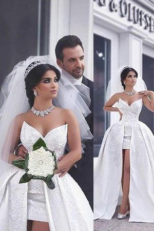 Vestido de Novia en Satén de Escote Corazón de Sin mangas de Natural - Foto 1