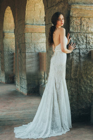 Robe de mariée en plage de sirène de traîne courte spécial décolleté dans le dos - Photo 3