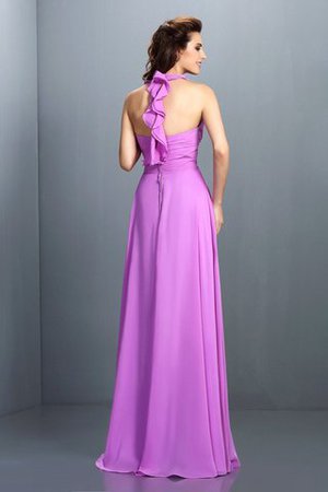 Normale Taille Nackenband Chiffon Sittsames Brautjungfernkleid mit Reißverschluss - Bild 30