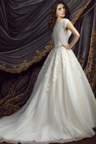 Abito da Sposa Vintage Ball Gown con Piega in pizzo Principessa con Fusciacca - Foto 2