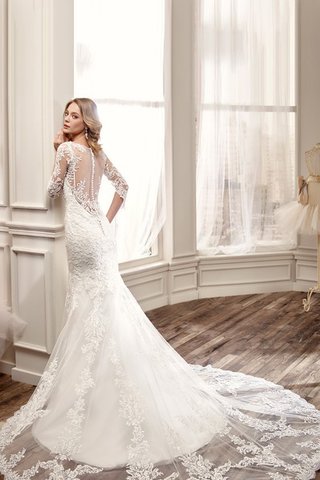 Abito da Sposa Formale E Informale conservatore Semplice con Applique Tondo Sirena - Foto 2