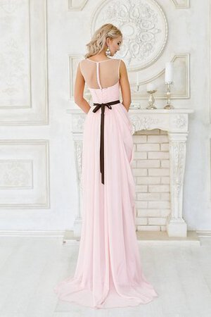 Natürliche Taile enges kurze Ärmeln Chiffon Ballkleid mit Rüschen mit gekappten Ärmeln - Bild 2