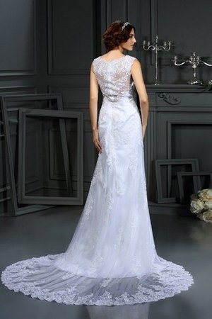 Robe de mariée naturel longue luxueux fermeutre eclair manche nulle - Photo 2