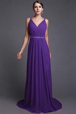 Robe demoiselle d'honneur longue de lotus avec chiffon fermeutre eclair manche nulle - Photo 22