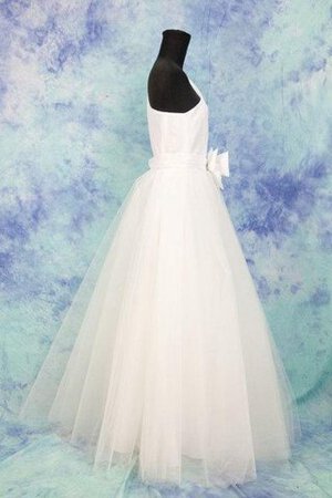 Abito da Sposa Senza Maniche in Tulle con Fiore Elegante con Fiocco Cerniera - Foto 2