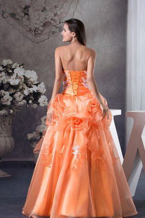 Abito Quinceanera con Increspature con Fiore Ball Gown Cuore con Applique - Foto 3