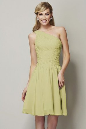 Robe demoiselle d'honneur bref naturel ligne a de princesse en chiffon - Photo 7