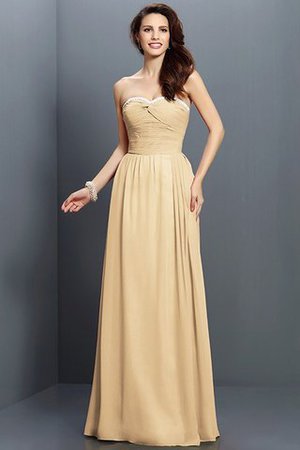 Robe demoiselle d'honneur ligne a avec zip en chiffon avec sans manches de princesse - Photo 6