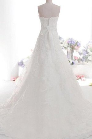 Abito da Sposa A-Line con Fusciacca con Perline Elegante in pizzo con Piega - Foto 3