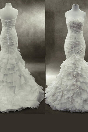 Robe de mariée de sirène magnifique ruchés longs solennel attirent - Photo 5