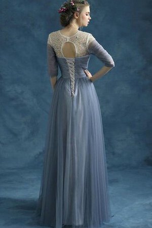 Robe de bal de col bateau textile en tulle ruché avec perle ligne a - Photo 2