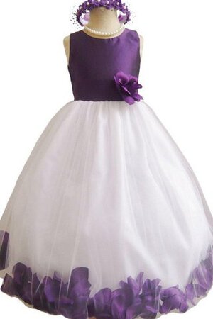 Abito da Cerimonia Bambini A-Line con Fiore Tondo Ball Gown Naturale A Terra - Foto 1