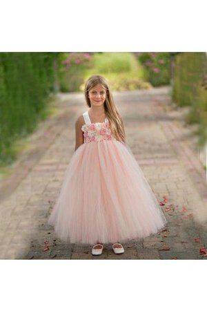 Robe de cortège enfant plissage de mode de bal avec fleurs avec sans manches textile en tulle - Photo 2