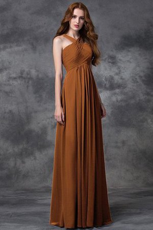 Robe demoiselle d'honneur longue avec zip ruché avec sans manches avec chiffon - Photo 4