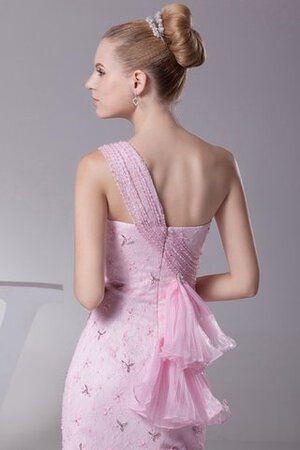 Robe de cocktail courte d'épaule asymétrique avec fleurs avec perle - Photo 7