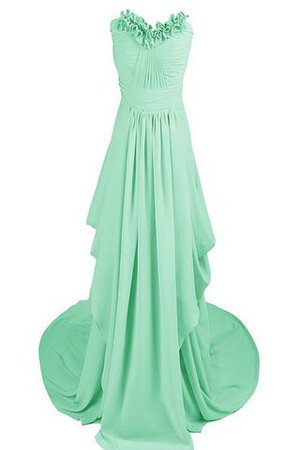 Robe demoiselle d'honneur naturel avec sans manches avec fronce avec chiffon avec zip - Photo 1