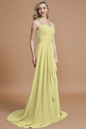 Robe demoiselle d'honneur naturel de dos nu de princesse en chiffon a-ligne - Photo 13