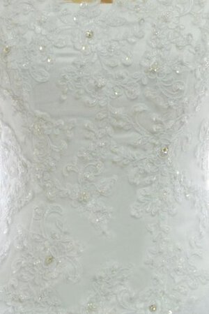Tüll schulterfrei Quadrat Ausschnitt Perlenbesetztes Spitze Brautkleid mit langen Ärmeln - Bild 4